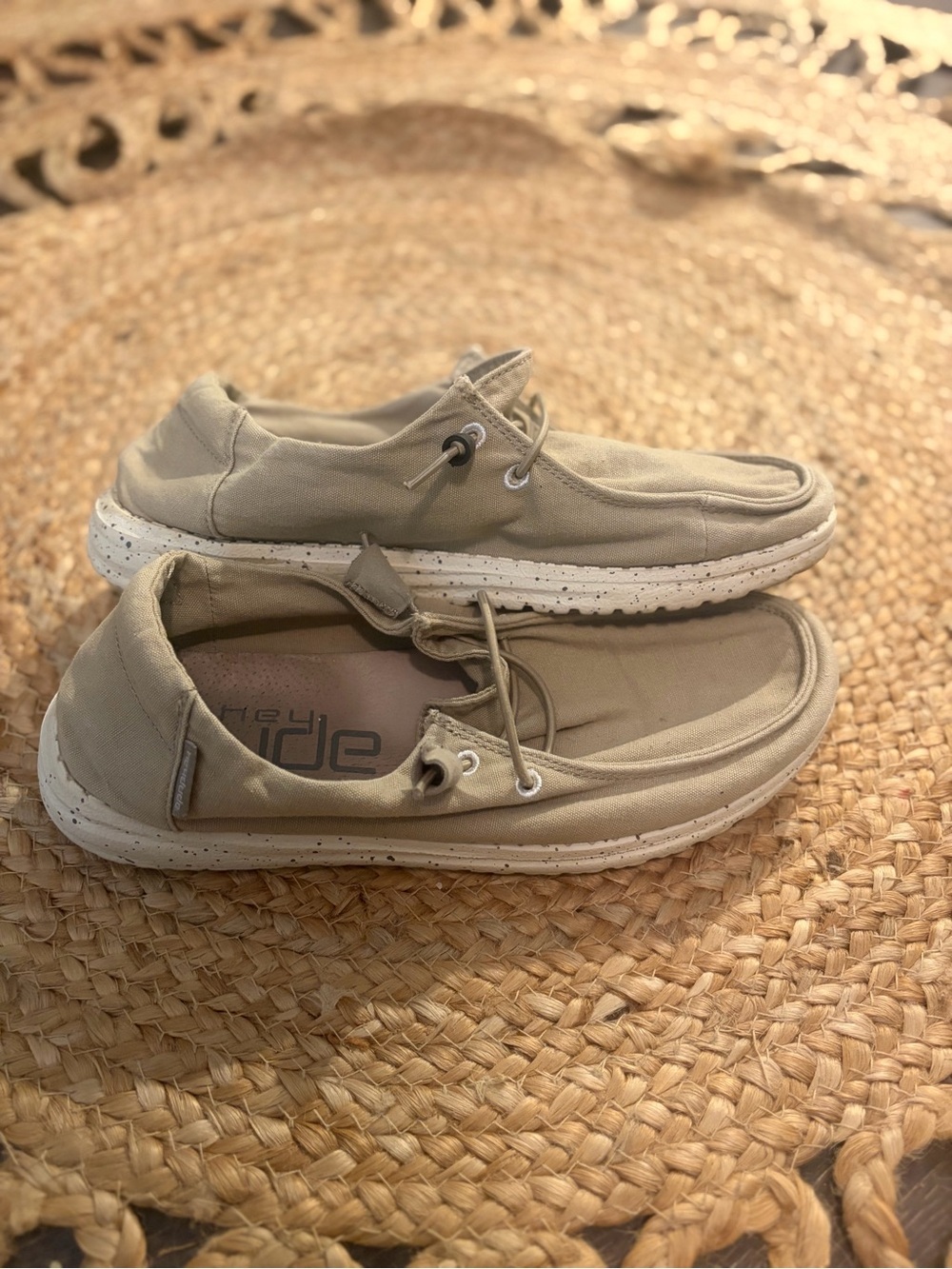 Hey Dude Women's Slip-On Loafers in Light Khaki size 7